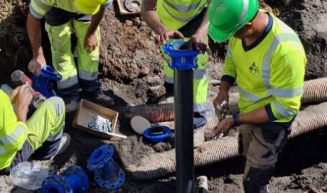 Réparation de fuite sur réseau d' eau 